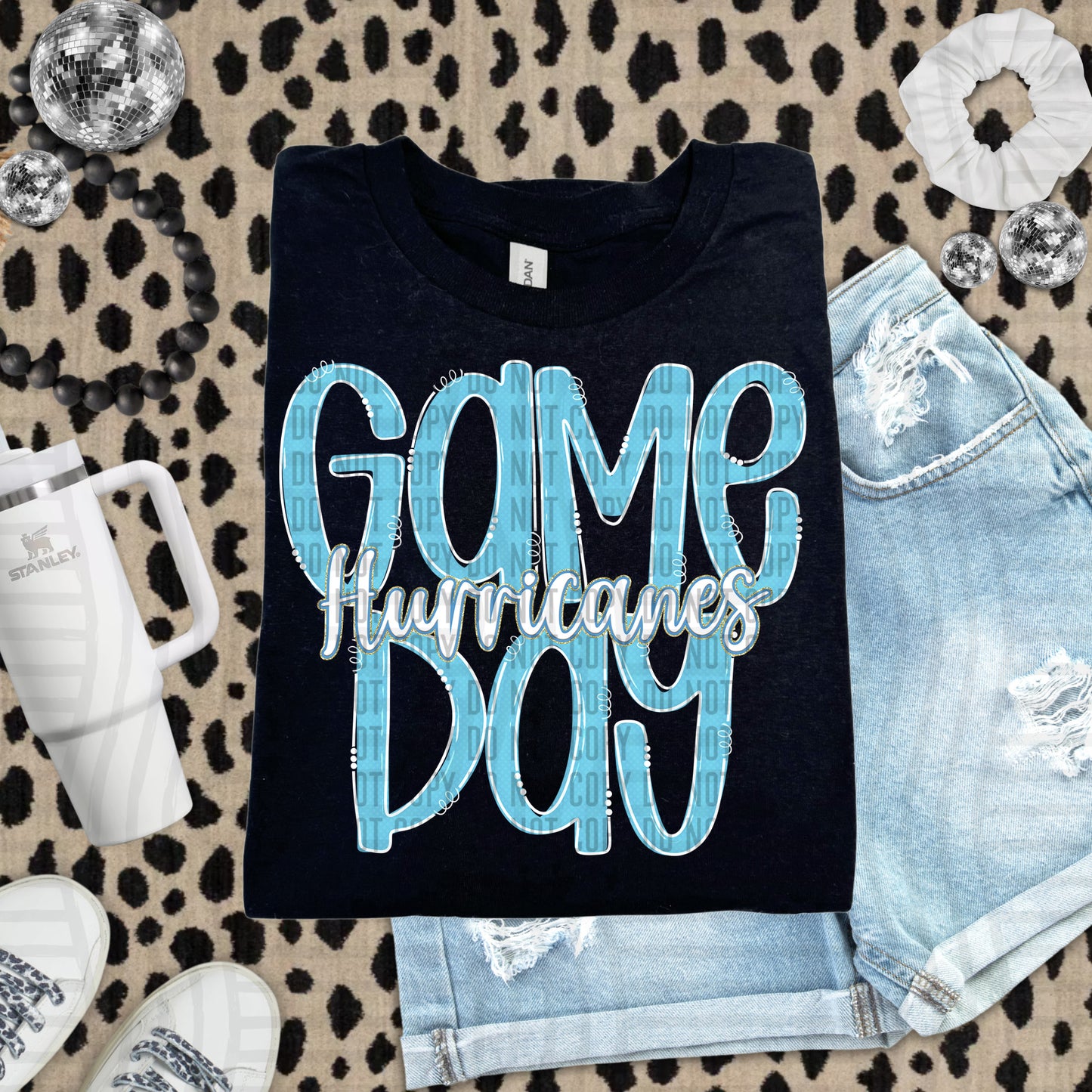 Bright Blue - GAME DAY Doodles - 300 dpi Digital Download