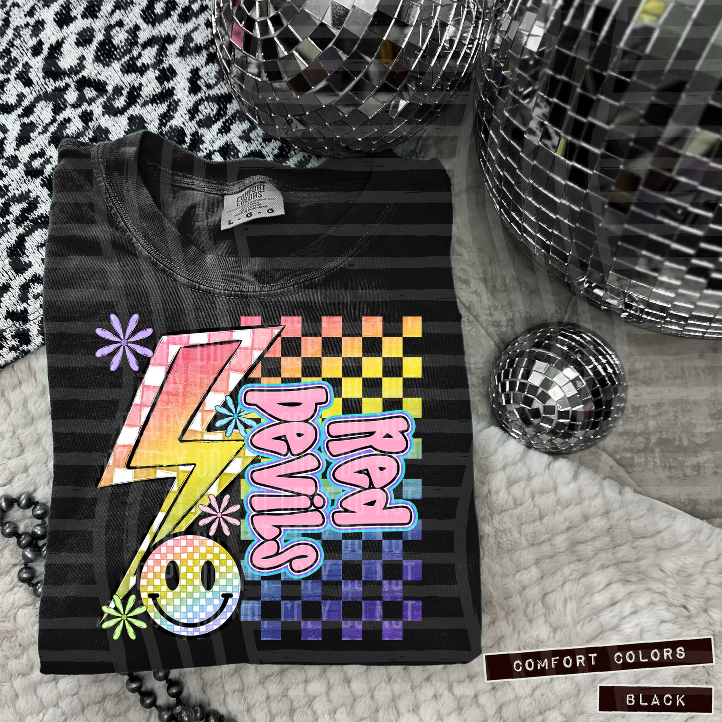 Sideways Rainbow Checker Bolt Happy Mascots Dropdown - Digital Download 300DPI PNG FILE