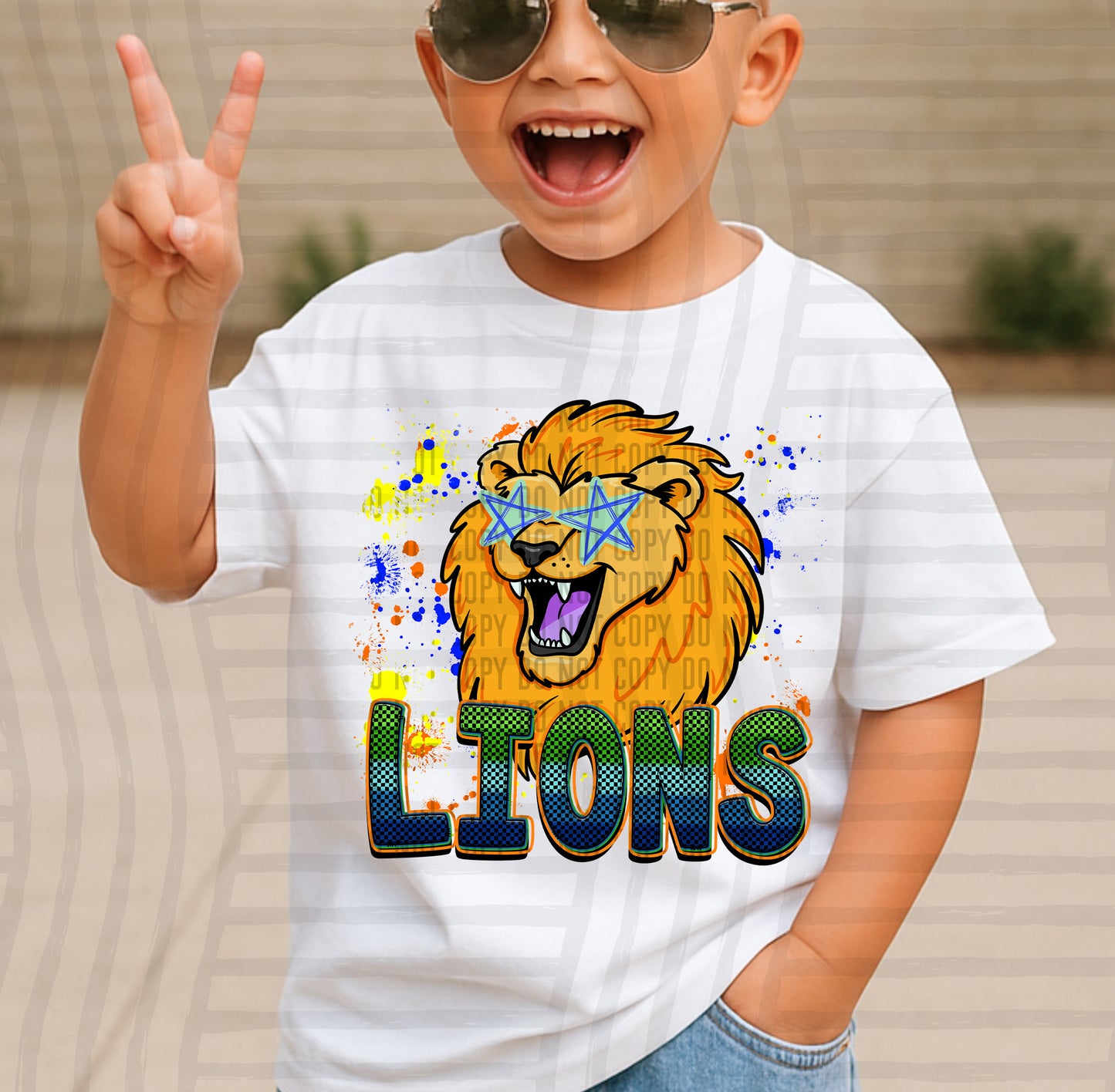 Paint Splatter STARRY EYED mascots blue/green/orange -  Digital Download 300DPI PNG FILE