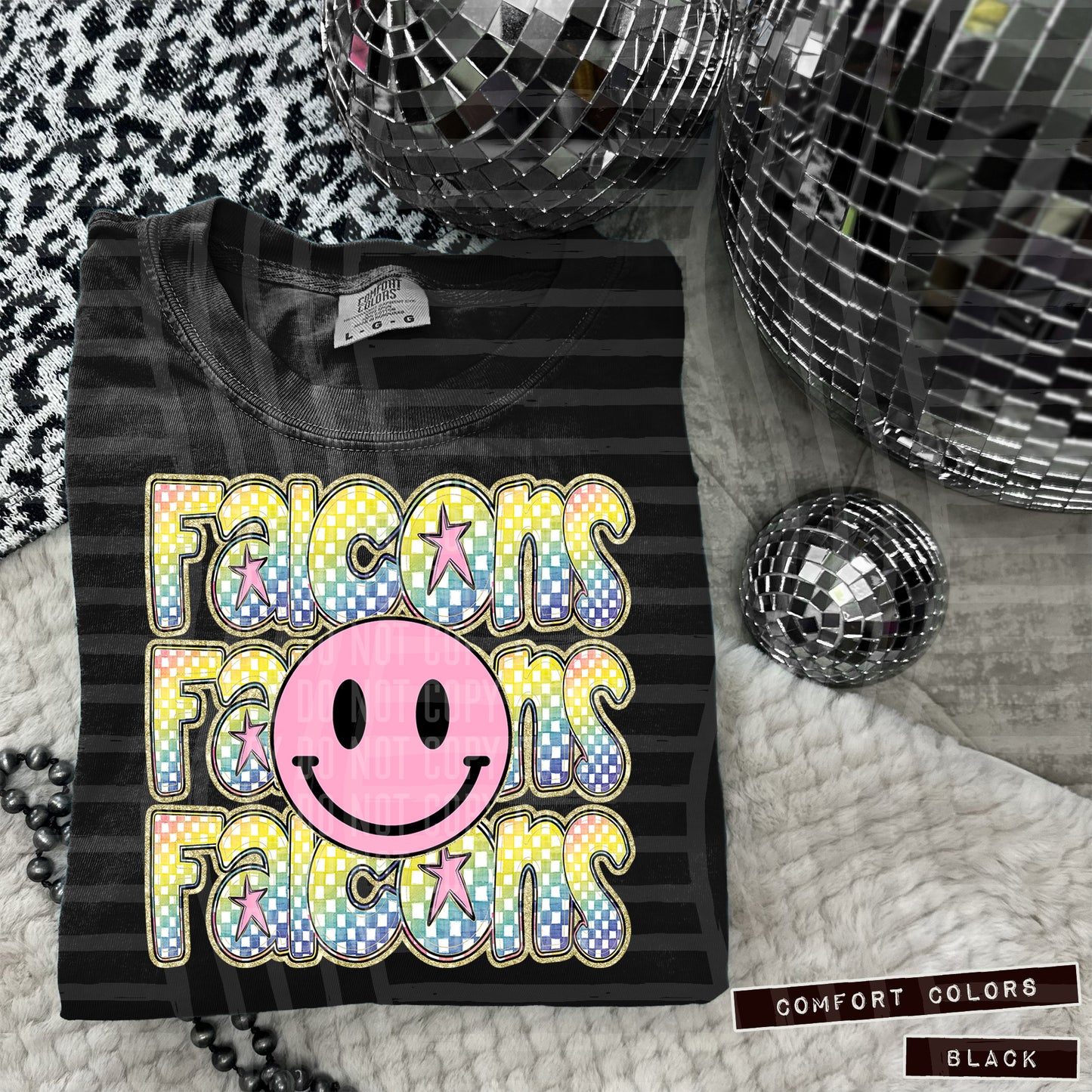 Rainbow Checker Pink Happy Triple Stacked - Digital Download 300DPI PNG FILE