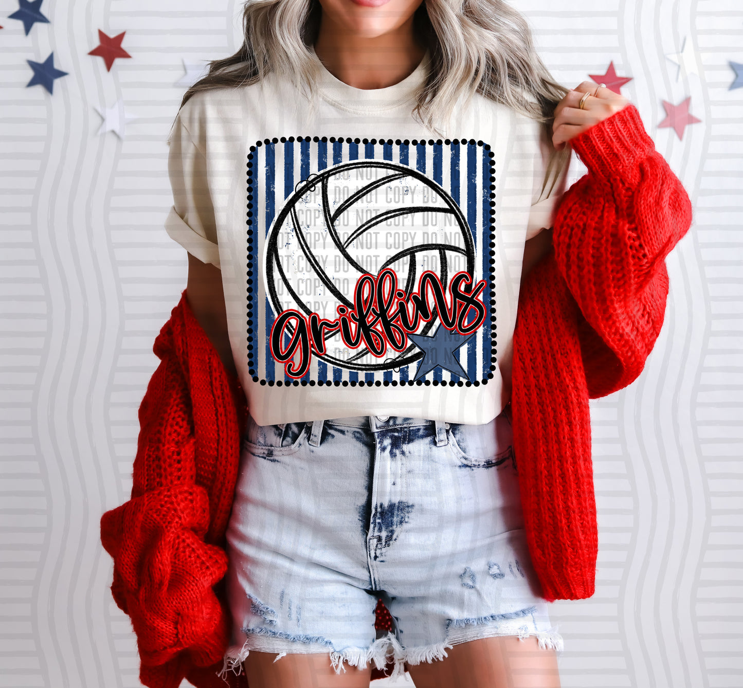 Volleyball RWB Framed -  Custom + DROPDOWN - 300 DPI digital download