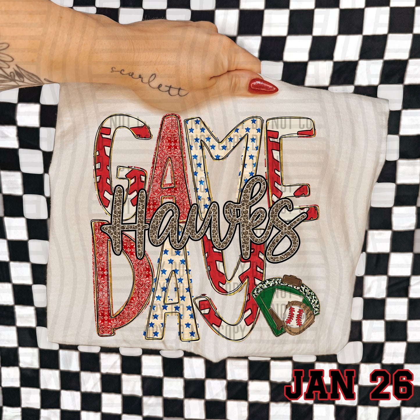 Game Day Baseball LEOPARD PRINT CENTER - Custom + DROPDOWN - 300 DPI digital download