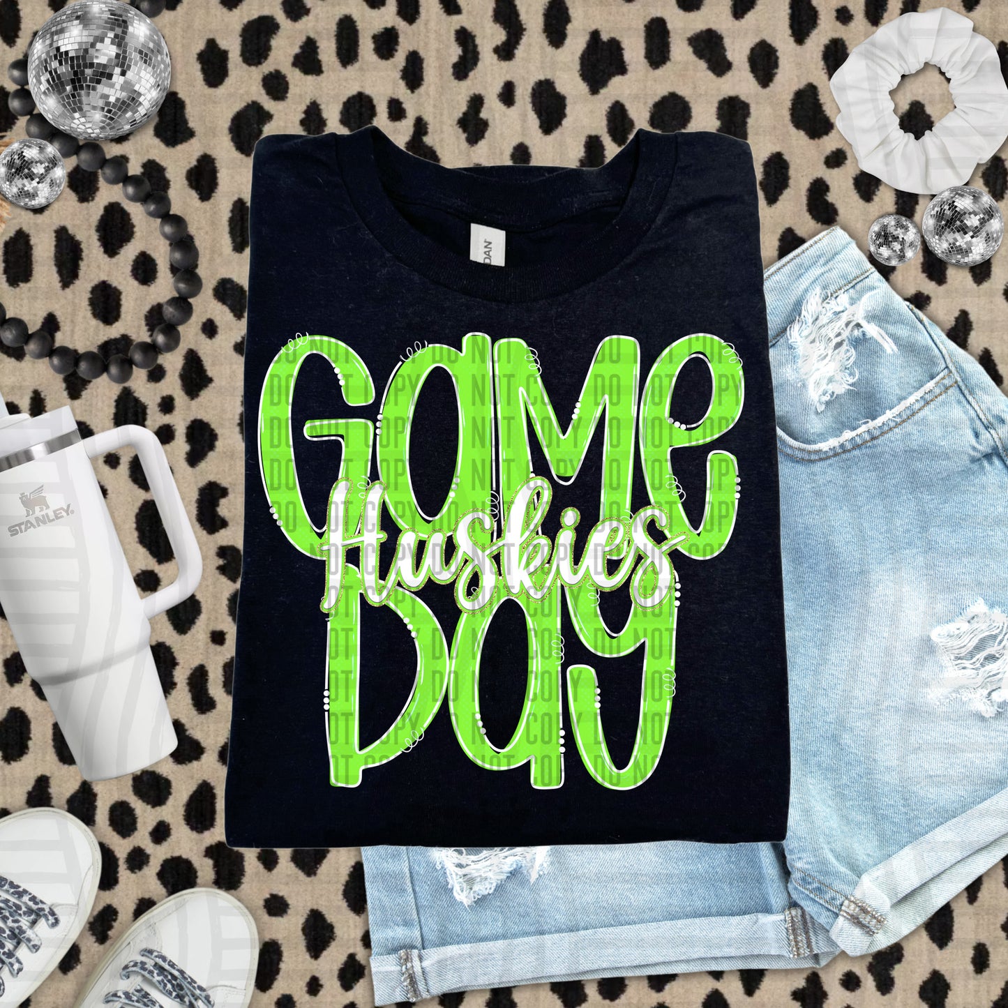 Lime- GAME DAY Doodles - 300 dpi Digital Download