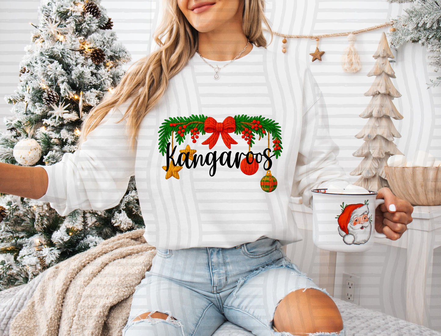 Christmas Wreath Mascots - 300 dpi Digital Download