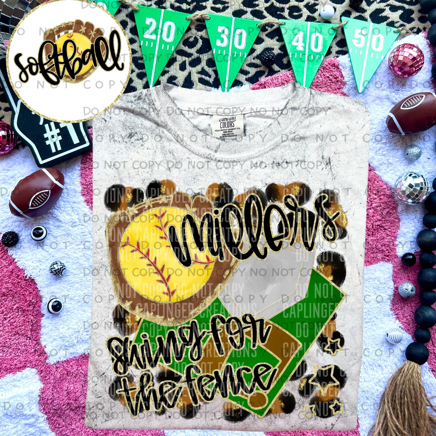 Swing for the fence - Animal Print SOFTBALL with optional sleeve/front- DROPDOWN + CUSTOM - Digital Download 300DPI PNG FILE