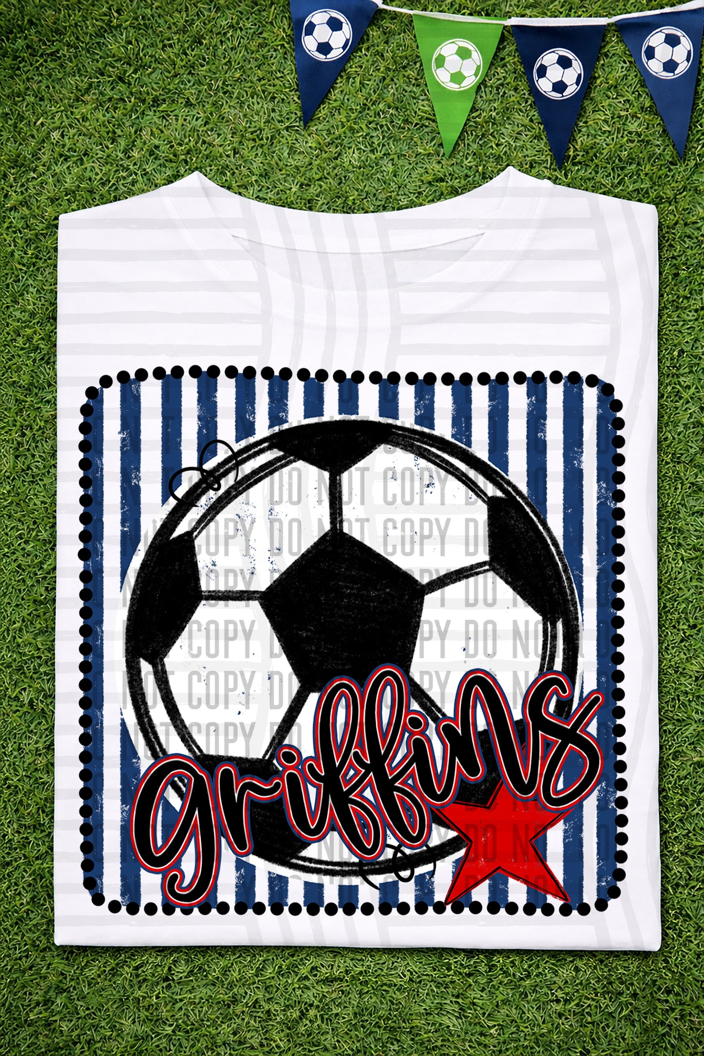 Soccer RWB Framed -  Custom + DROPDOWN - 300 DPI digital download