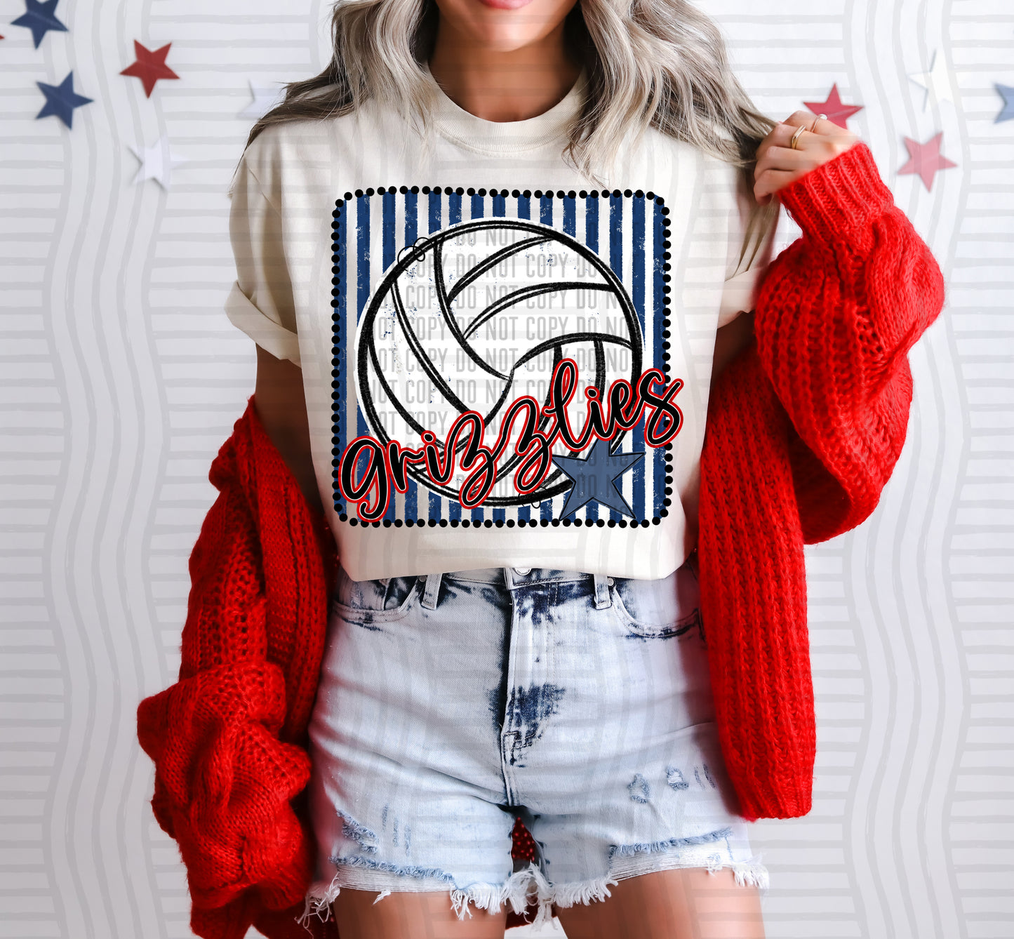 Volleyball RWB Framed -  Custom + DROPDOWN - 300 DPI digital download