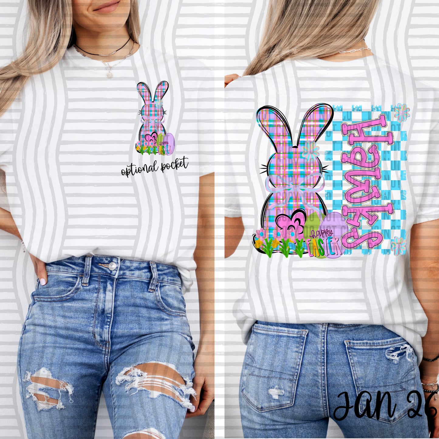 Easter Bunny Mascots-  Custom + DROPDOWN - 300 DPI digital download