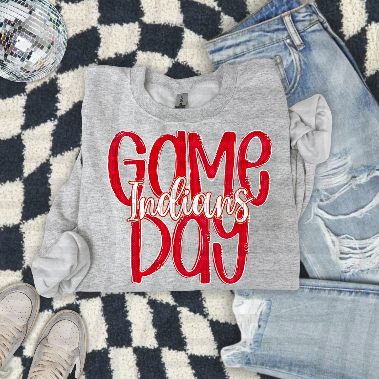 Red - GAME DAY Doodles - 300 dpi Digital Download