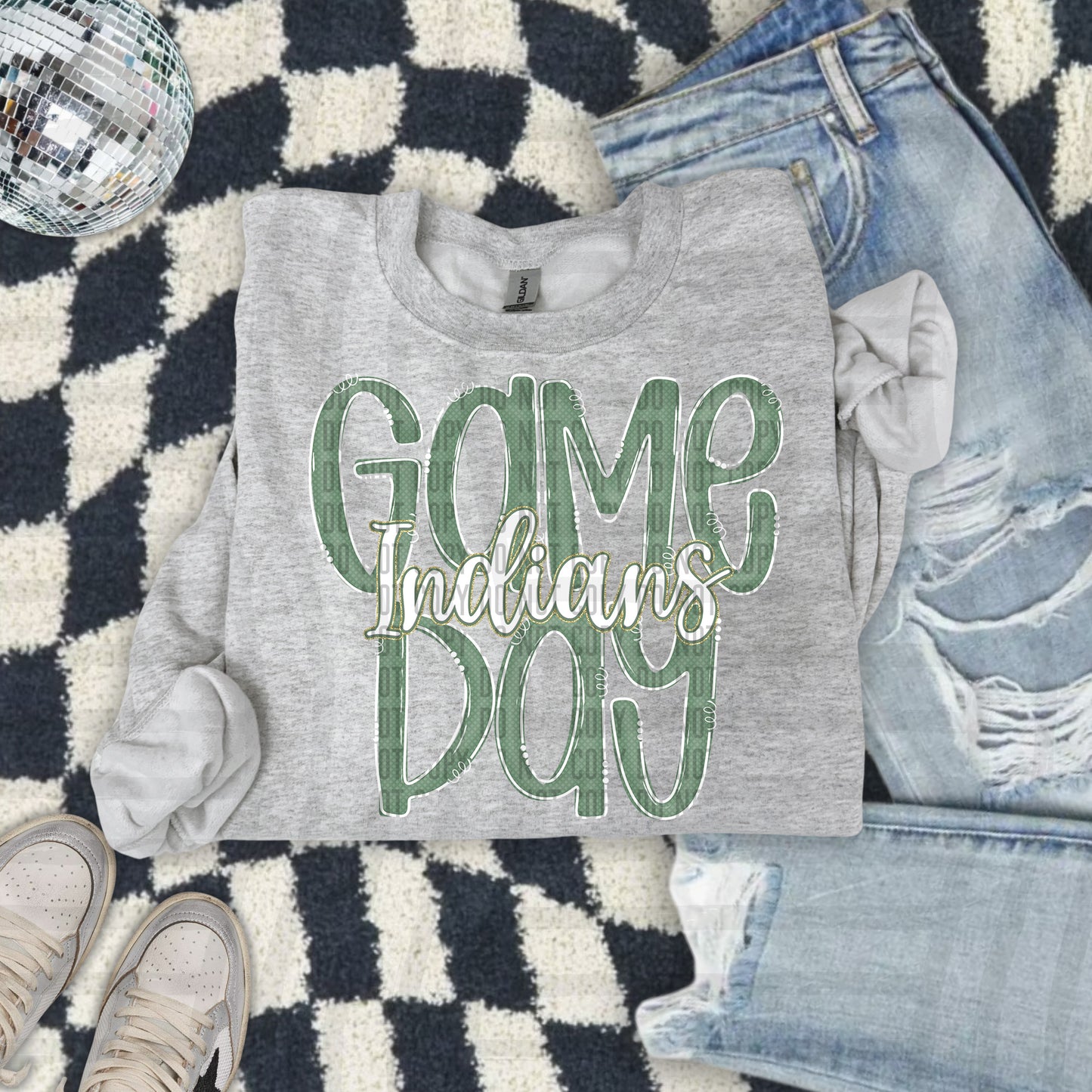 Sage- GAME DAY Doodles - 300 dpi Digital Download