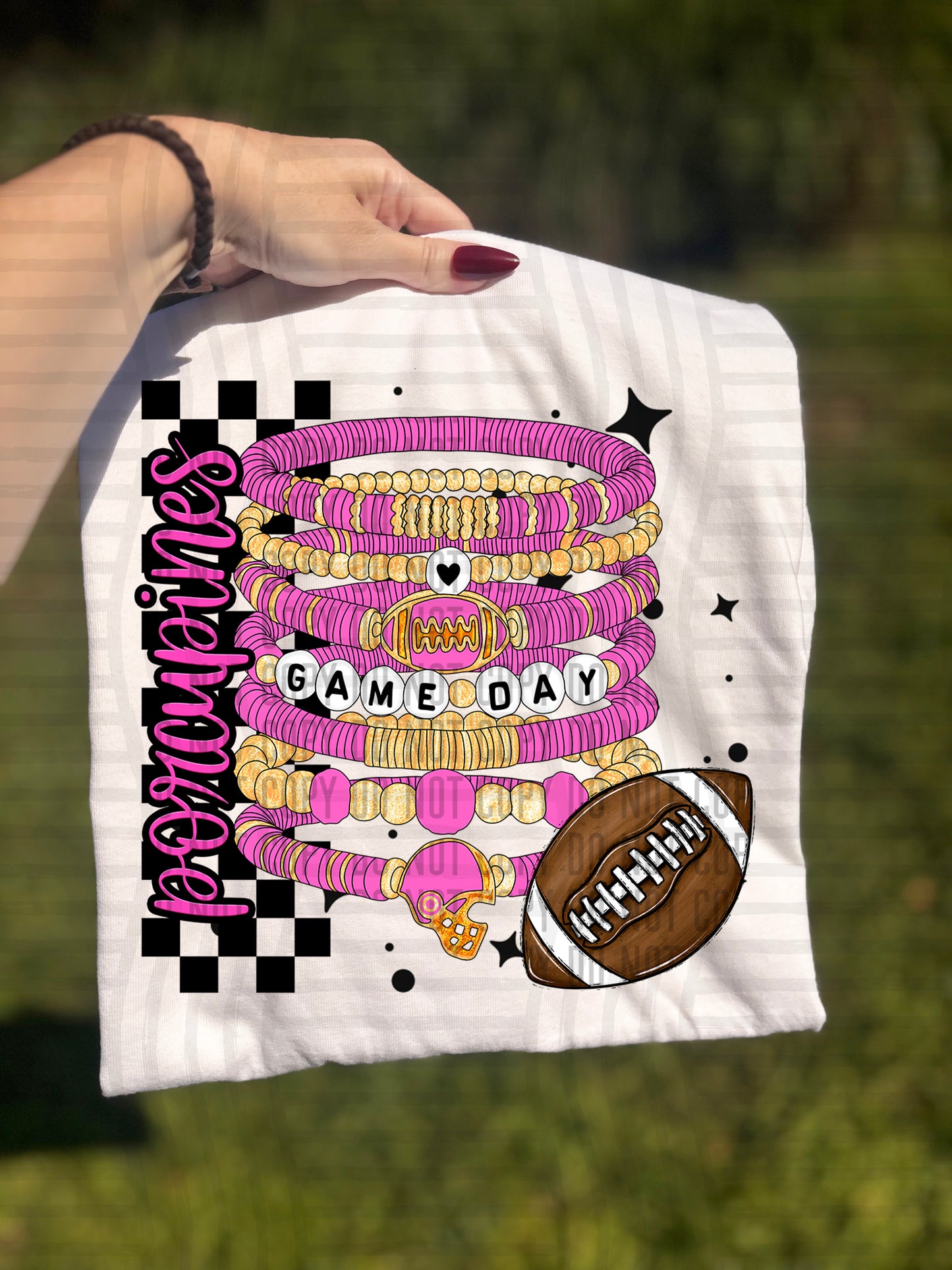 Pink Game Day Bracelet + CUSTOM - Dropdown - Digital Download 300DPI PNG FILE