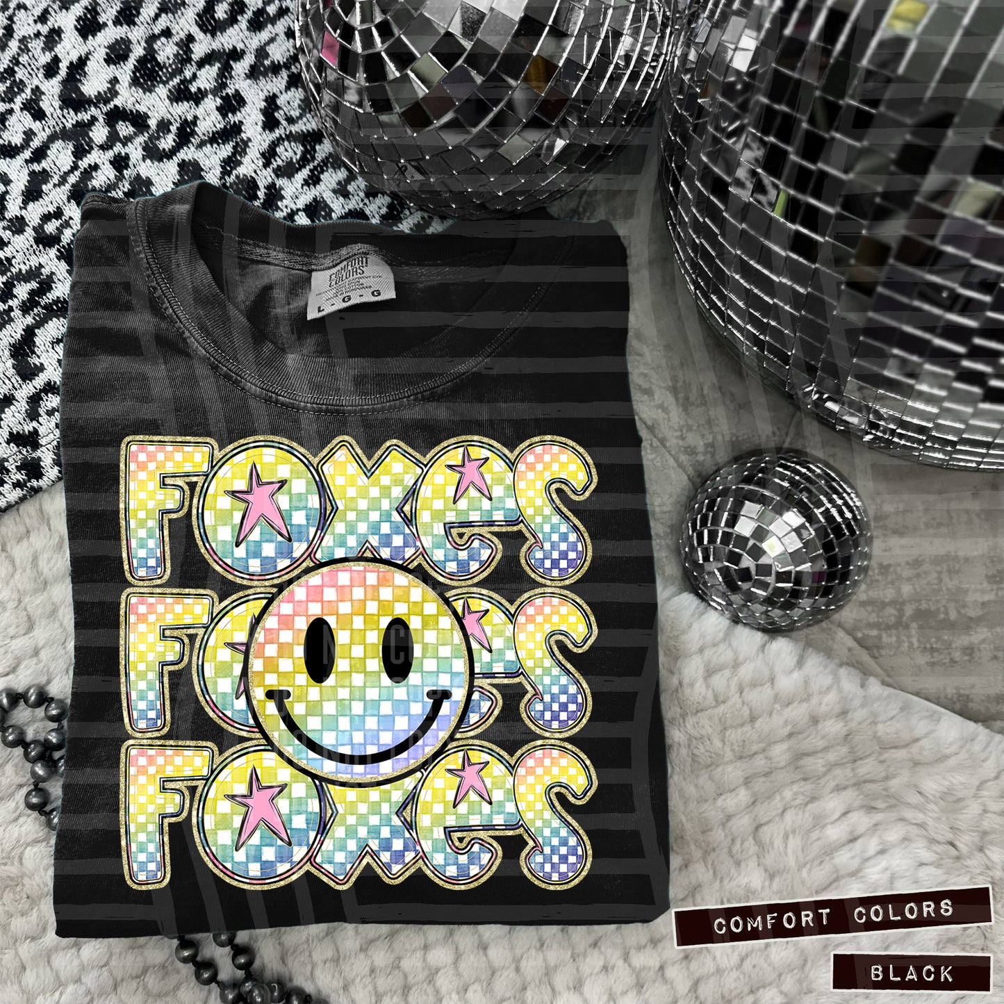 Rainbow Checker Happy Triple Stacked - Digital Download 300DPI PNG FILE