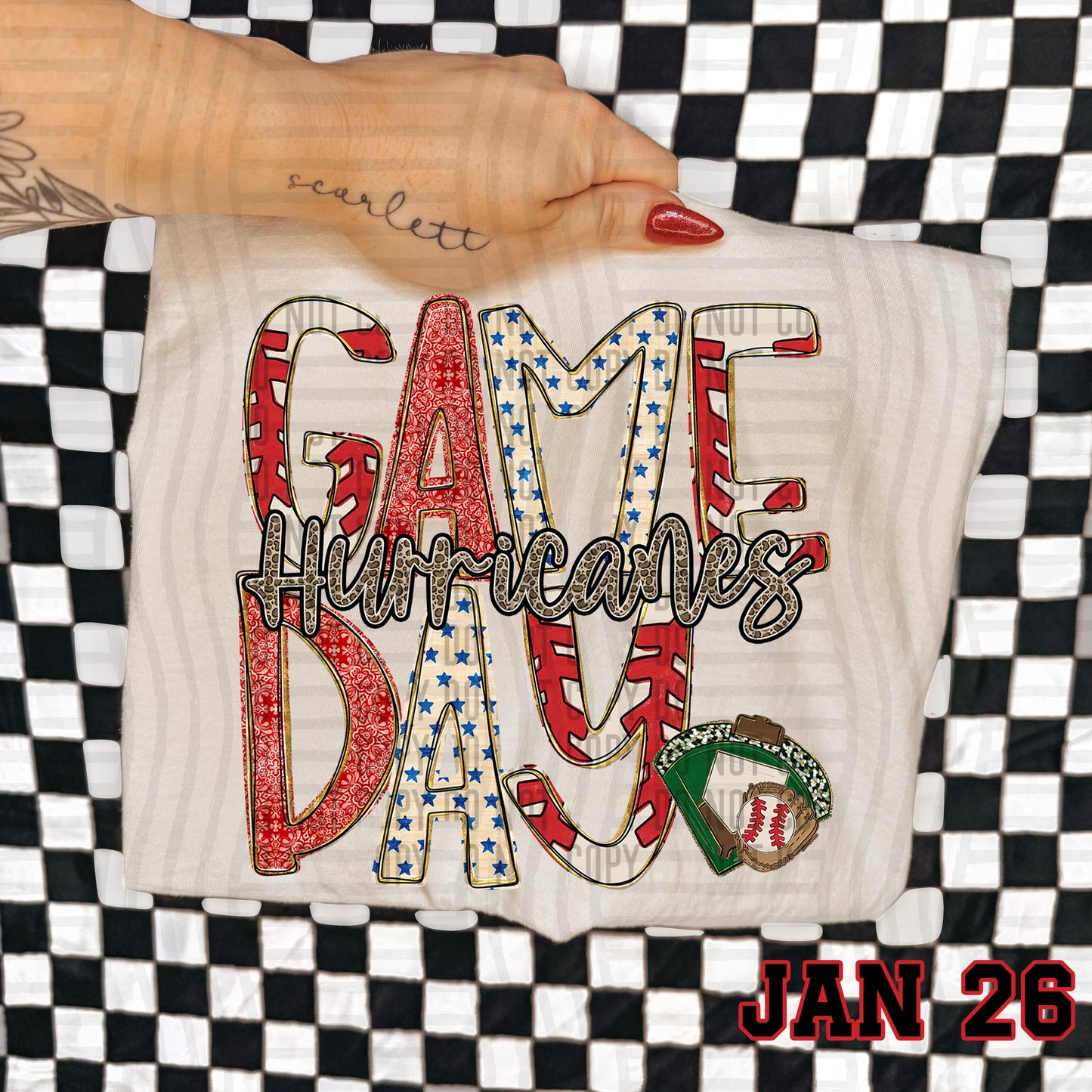 Game Day Baseball LEOPARD PRINT CENTER - Custom + DROPDOWN - 300 DPI digital download