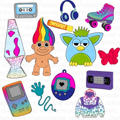 90s Collab with Chelsey Nicole and Clay Rose - Digital download 300DPI PNG FILE