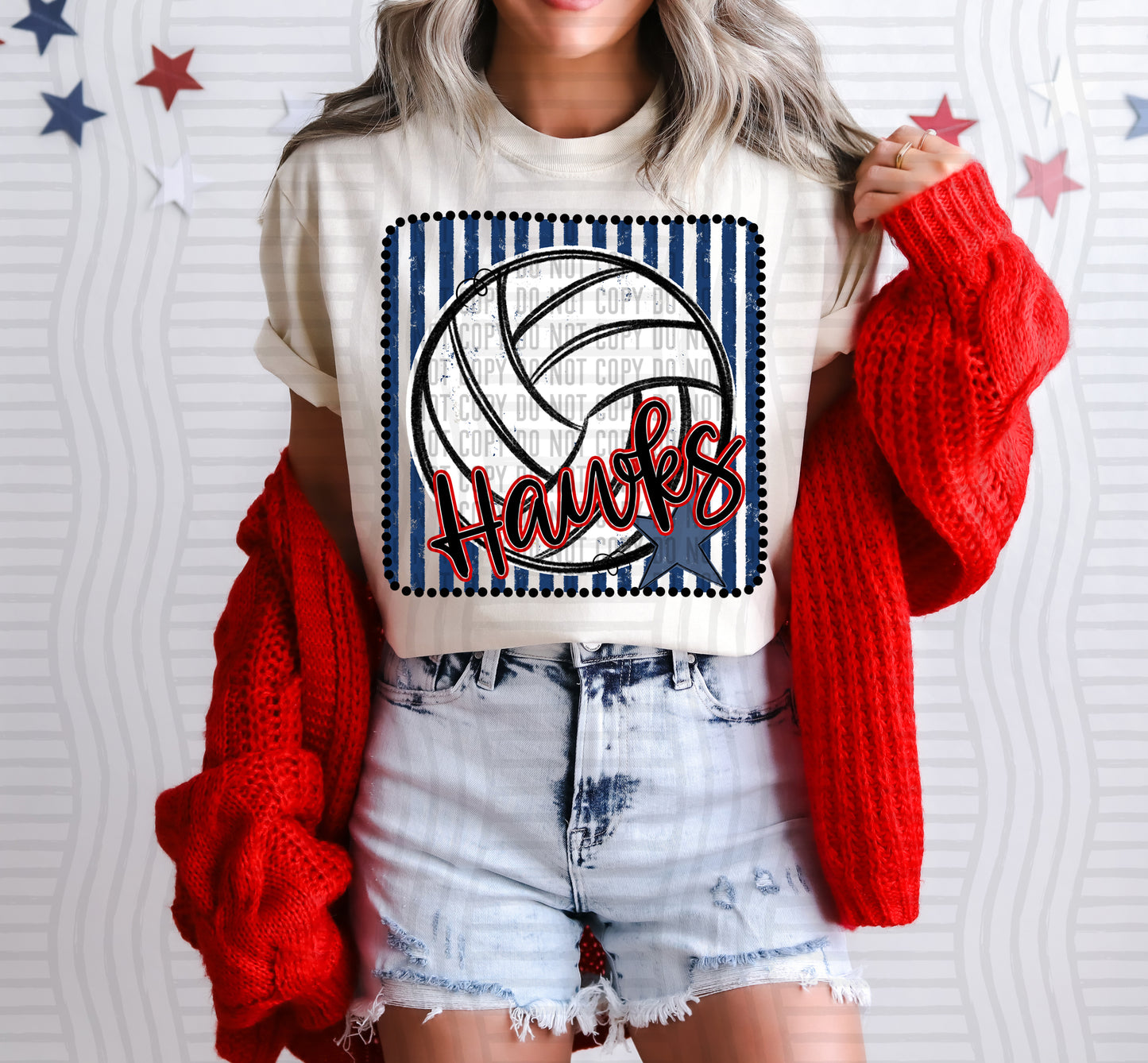 Volleyball RWB Framed -  Custom + DROPDOWN - 300 DPI digital download