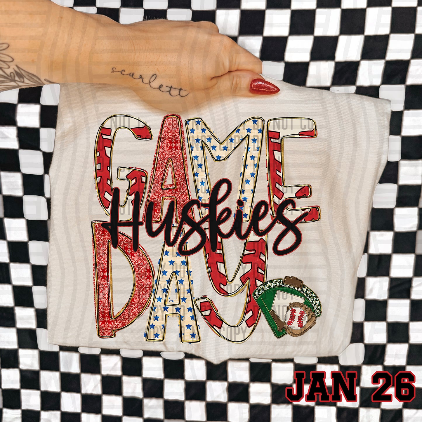 Game Day BASEBALL- Custom + DROPDOWN - 300 DPI digital download
