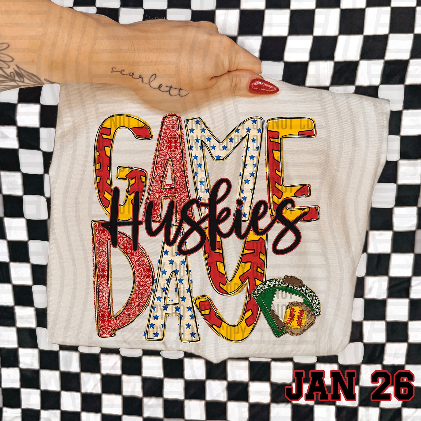 Game Day Softball- Custom + DROPDOWN - 300 DPI digital download