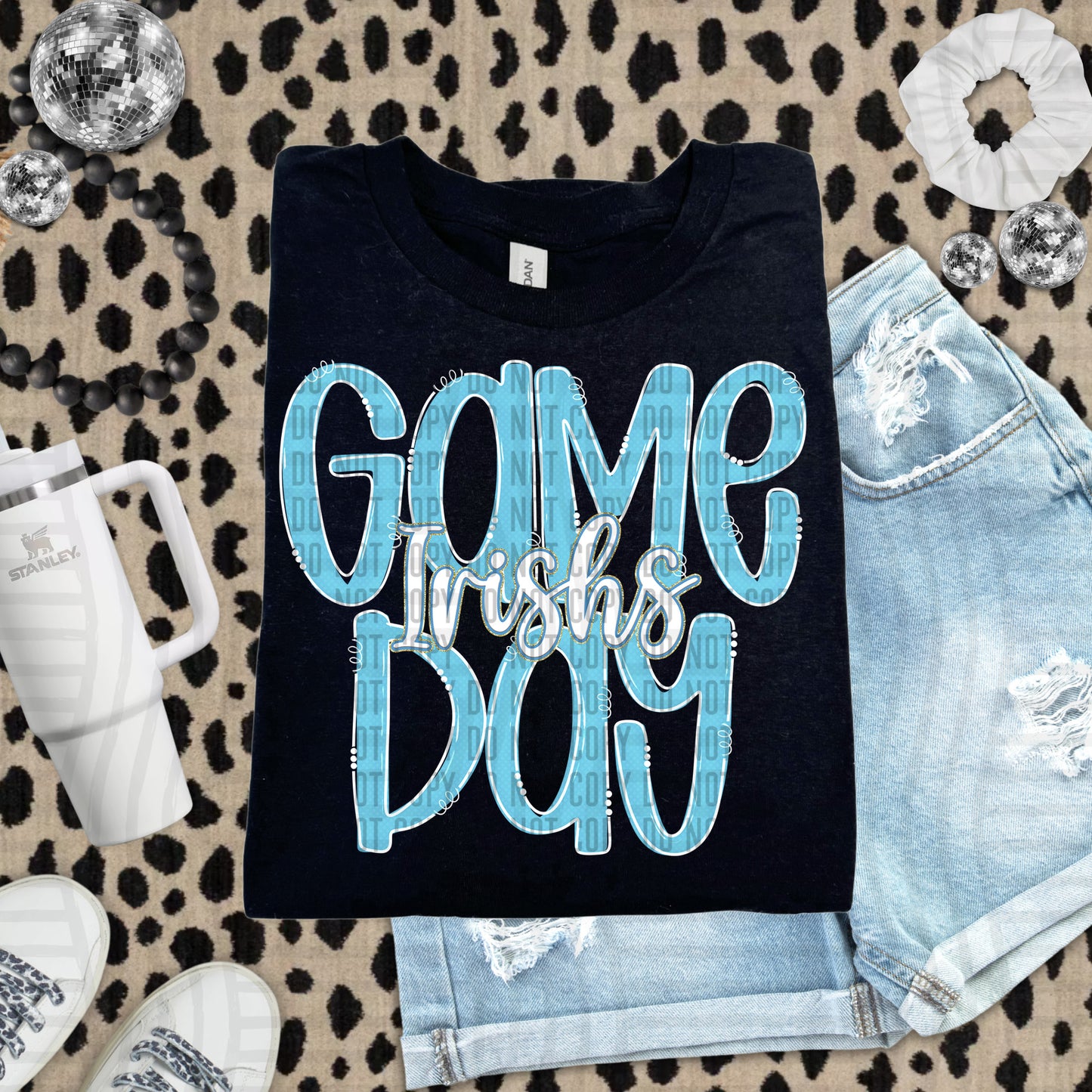 Bright Blue - GAME DAY Doodles - 300 dpi Digital Download