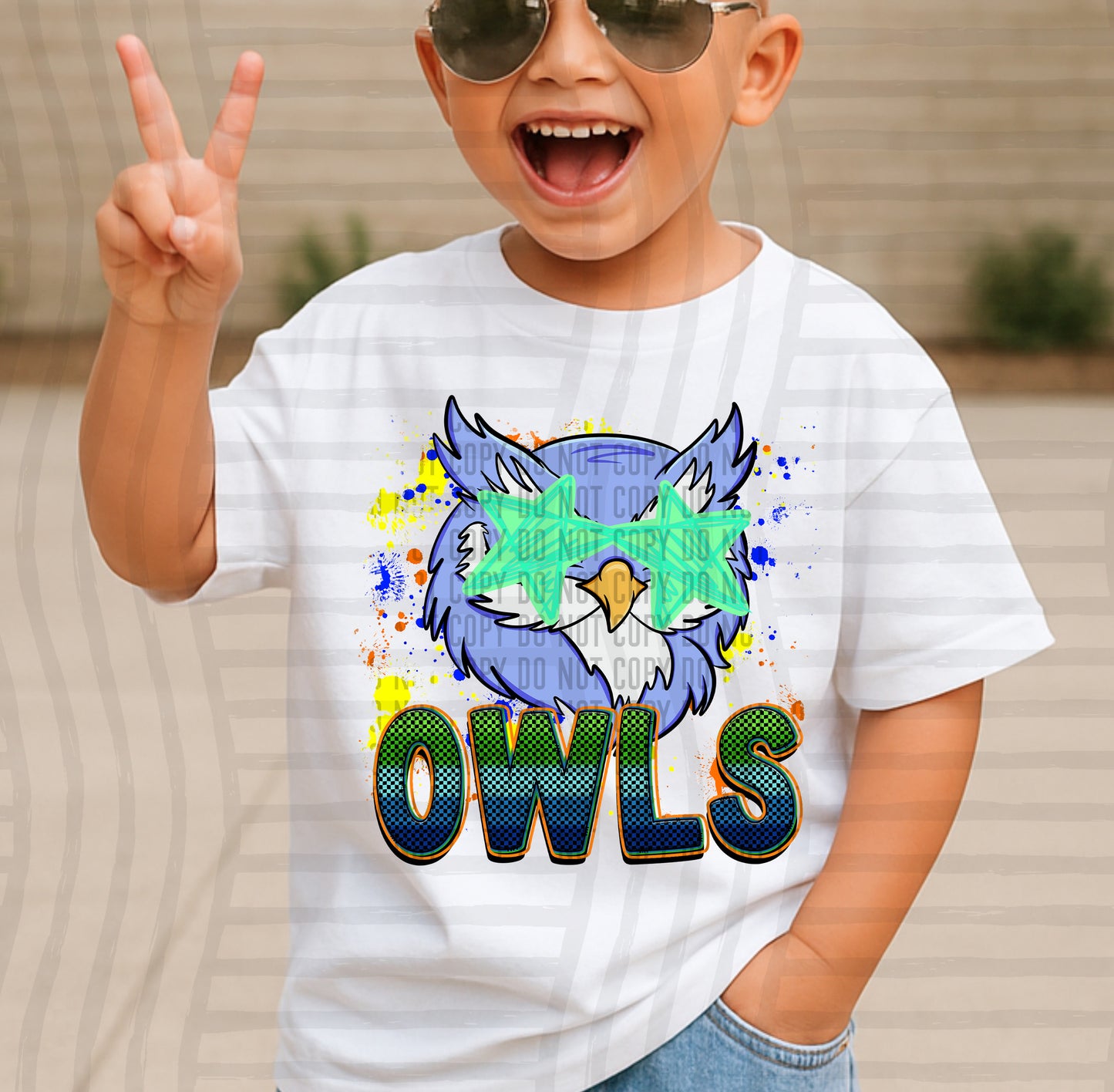 Paint Splatter STARRY EYED mascots blue/green/orange -  Digital Download 300DPI PNG FILE