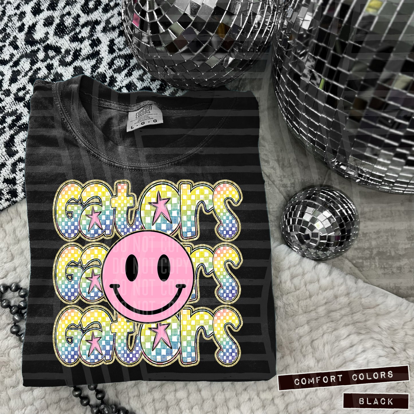 Rainbow Checker Pink Happy Triple Stacked - Digital Download 300DPI PNG FILE