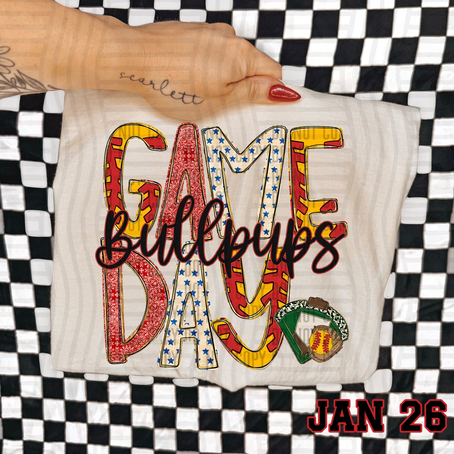 Game Day Softball- Custom + DROPDOWN - 300 DPI digital download