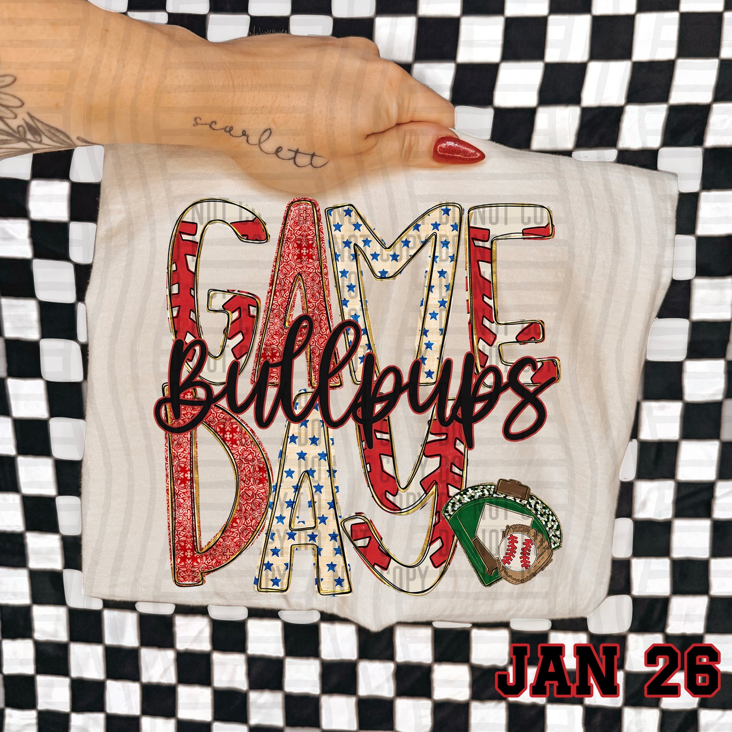 Game Day BASEBALL- Custom + DROPDOWN - 300 DPI digital download