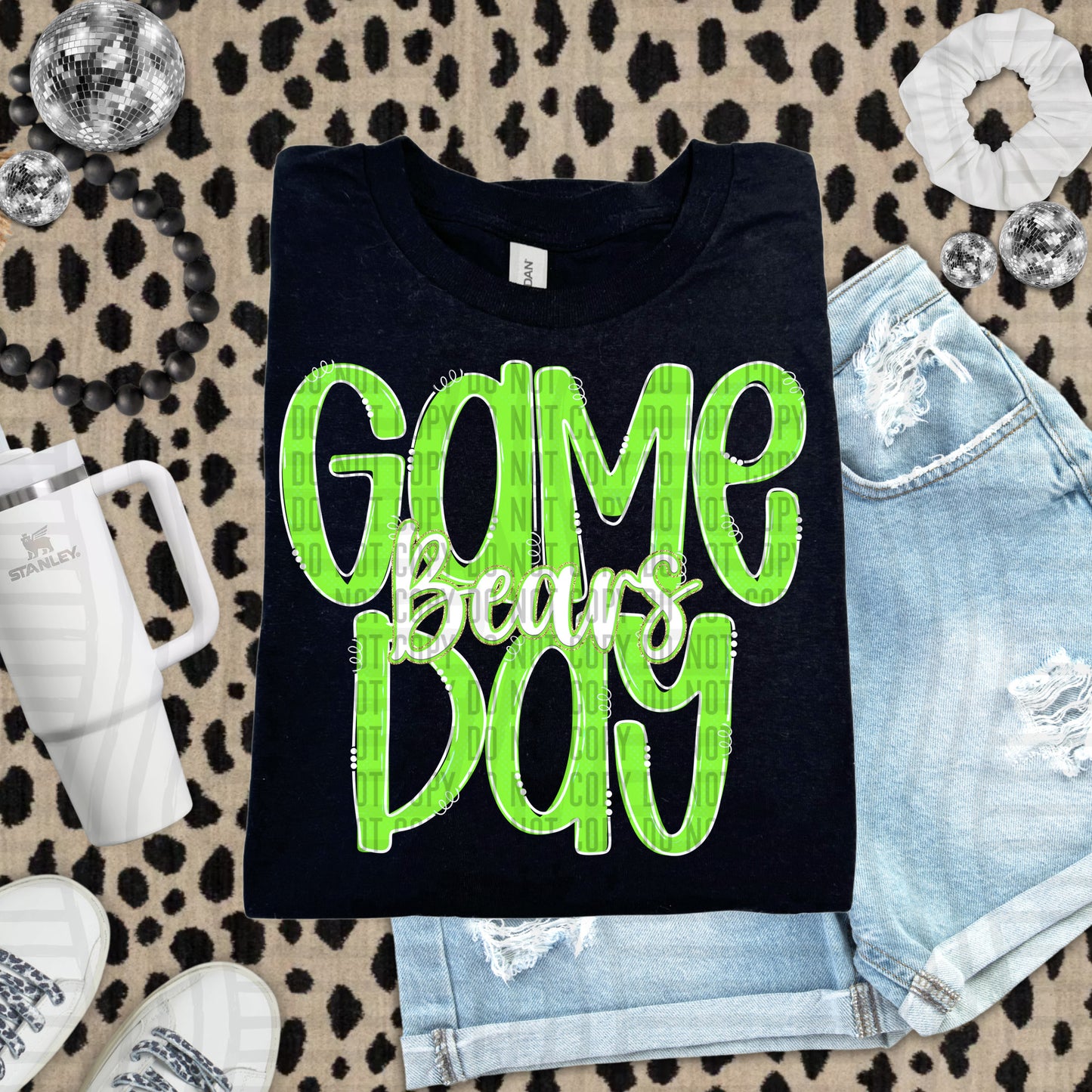 Lime- GAME DAY Doodles - 300 dpi Digital Download