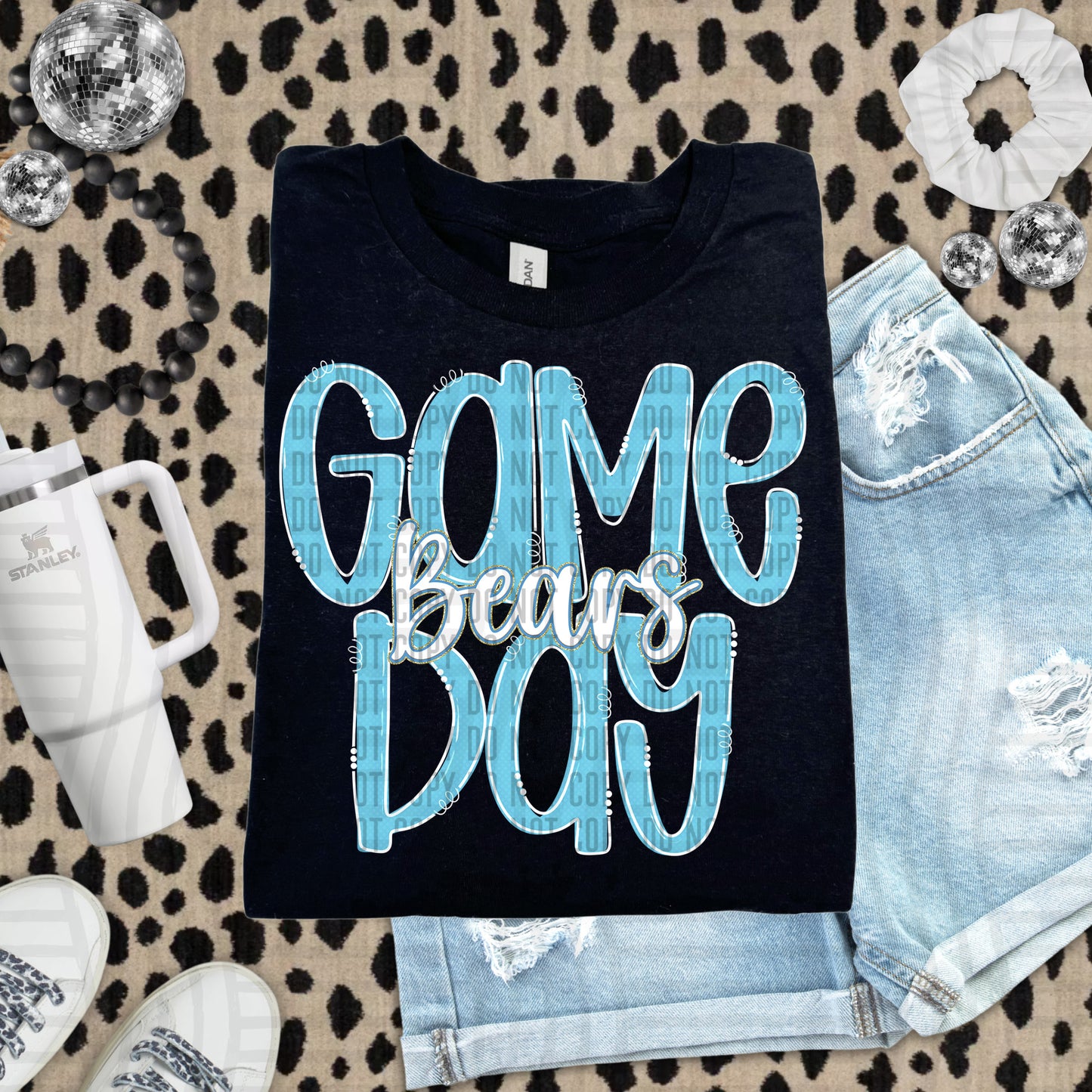 Bright Blue - GAME DAY Doodles - 300 dpi Digital Download
