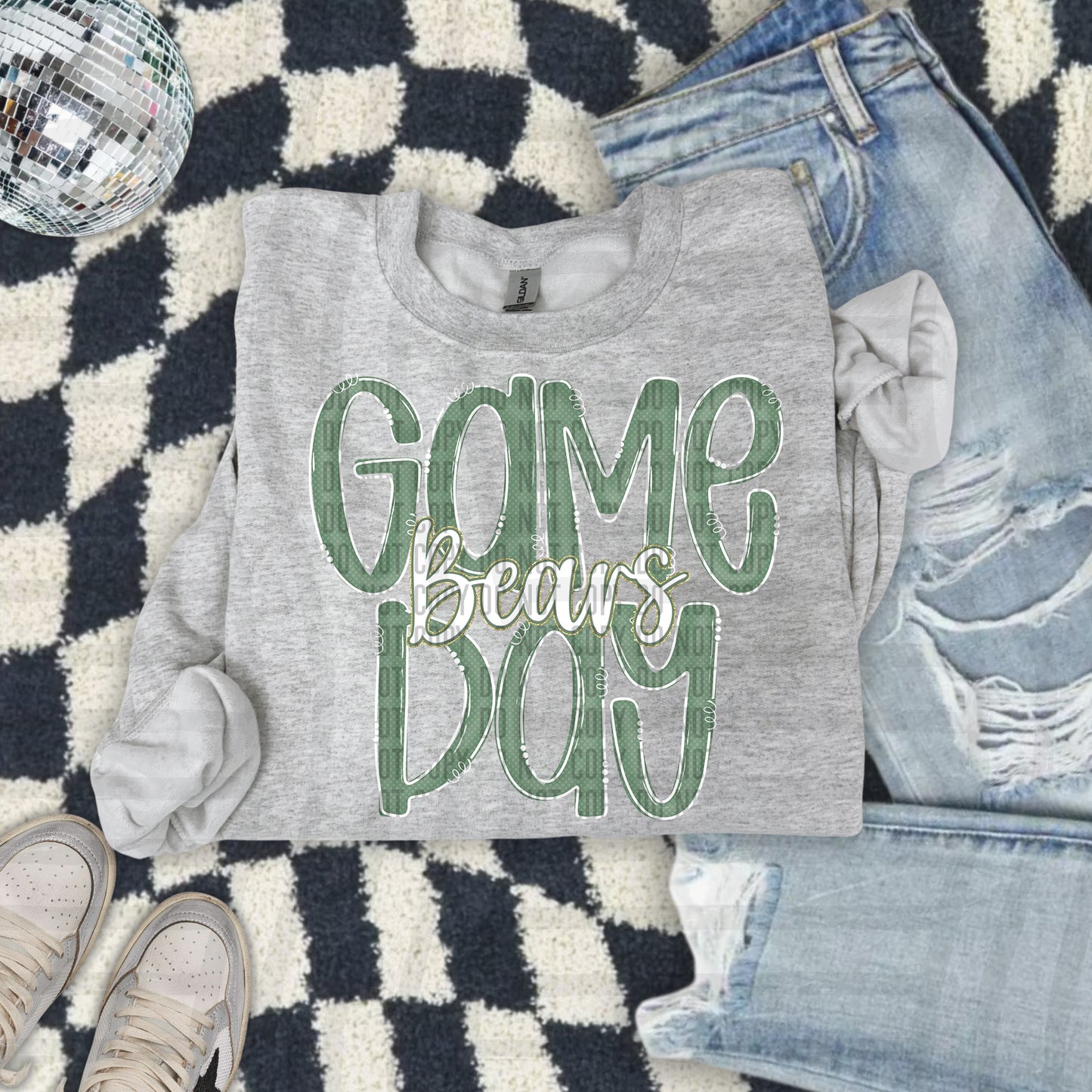 Sage- GAME DAY Doodles - 300 dpi Digital Download