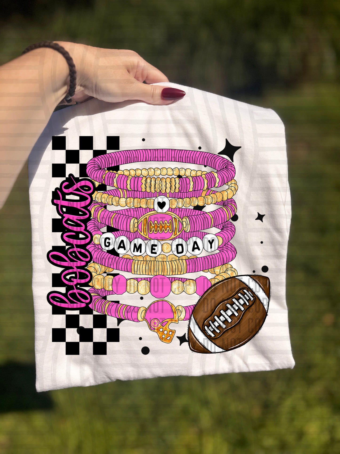 Pink Game Day Bracelet + CUSTOM - Dropdown - Digital Download 300DPI PNG FILE