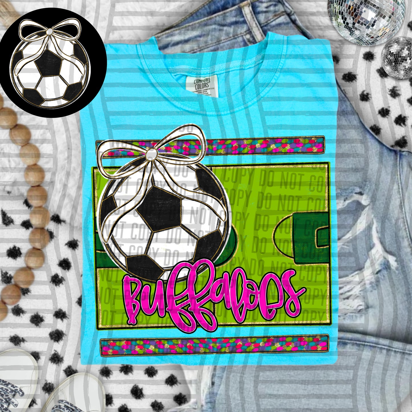 Preppy Soccer Field -optional pocket + Custom + Dropdown - 300 dpi Digital Download
