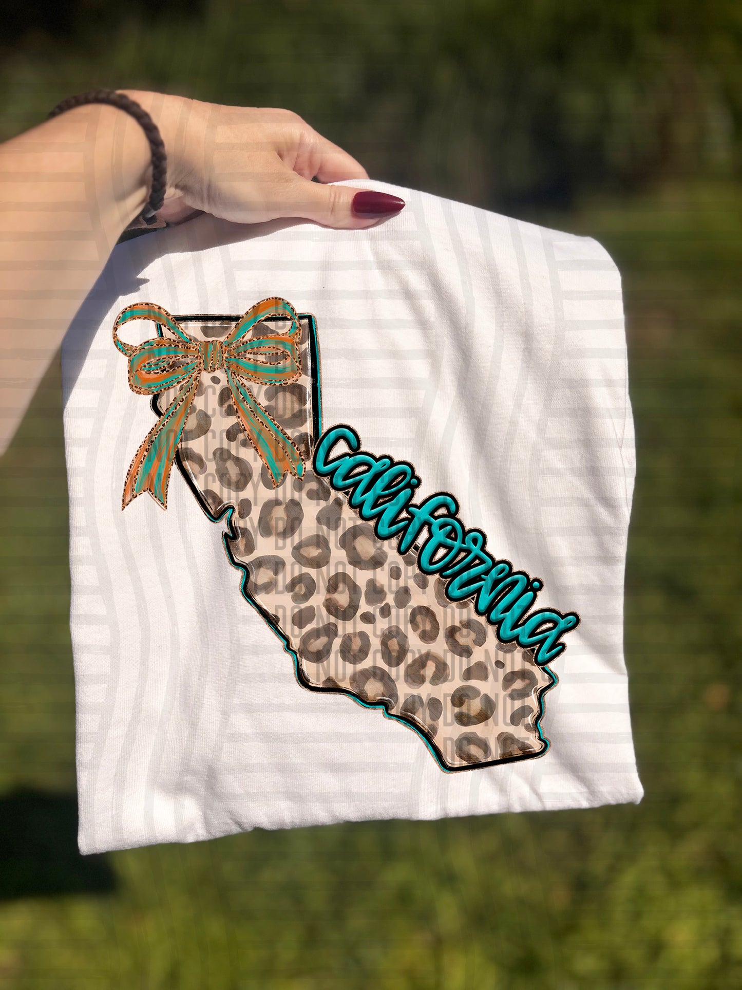 PICK A STATE -  Teal and Leopard - Digital download 300DPI PNG FILE
