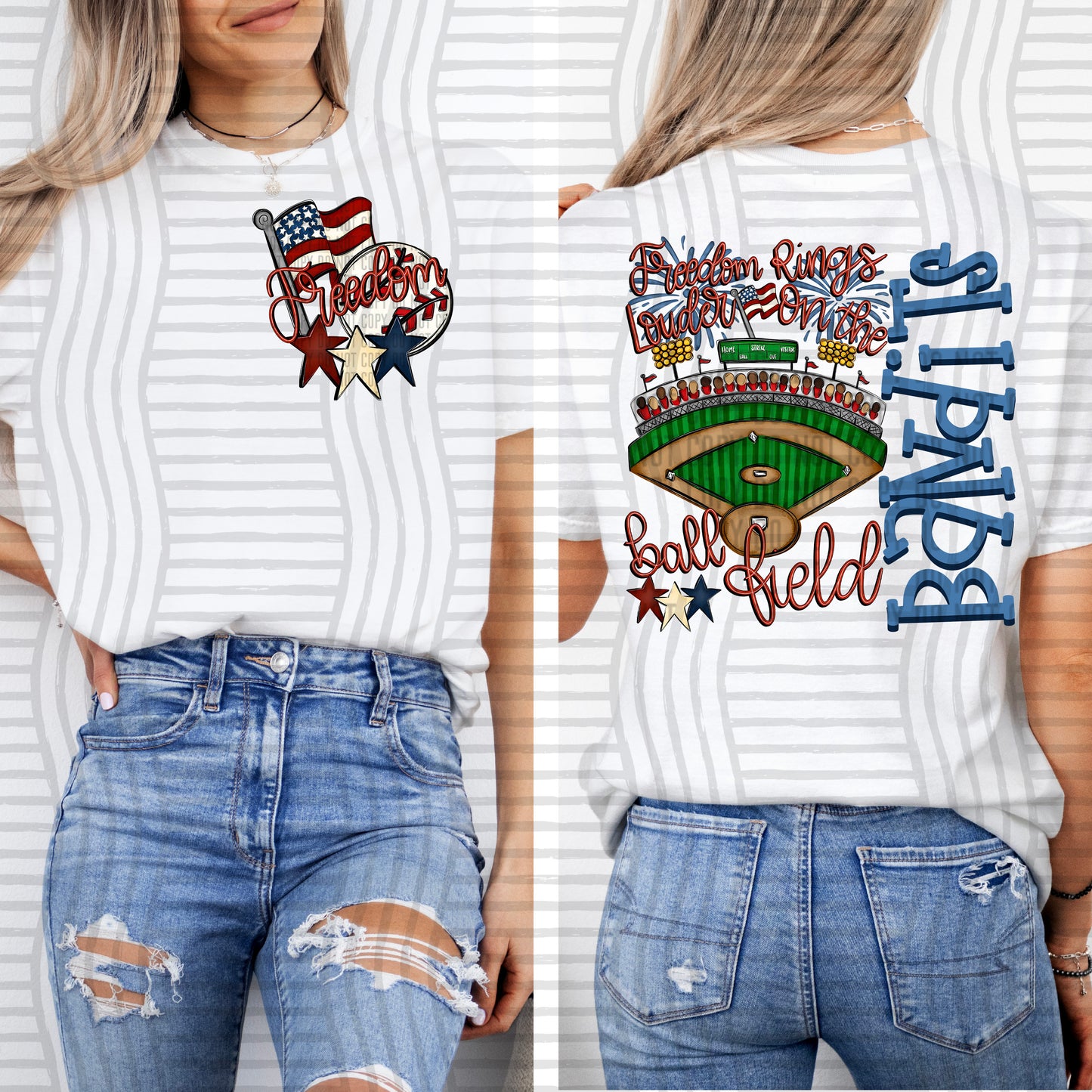 Freedom Rings Louder on the ball field **OPTIONAL POCKET  - Custom + DROPDOWN - 300 DPI digital download