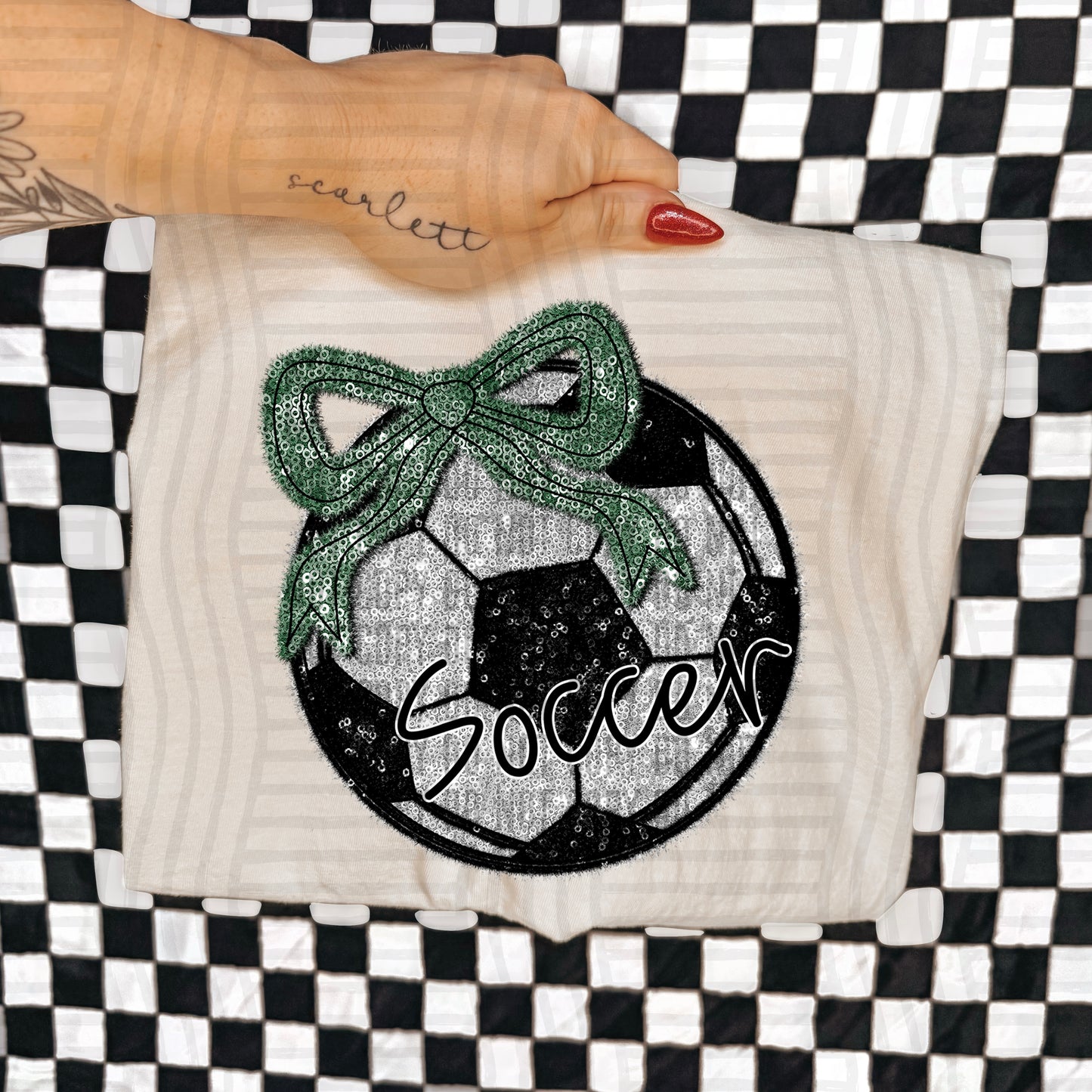 Soccer script -Faux sequin- Color Dropdown Digital Download 300DPI PNG FILE