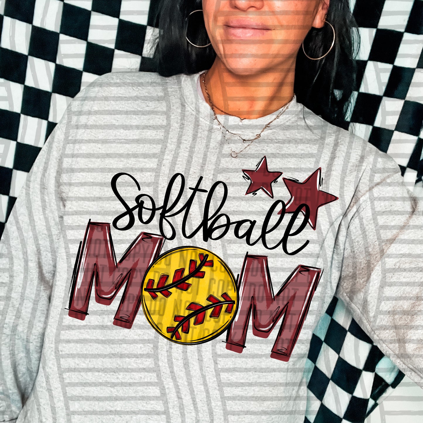 Softballl Mom - Color Dropdown Digital Download 300DPI PNG FILE