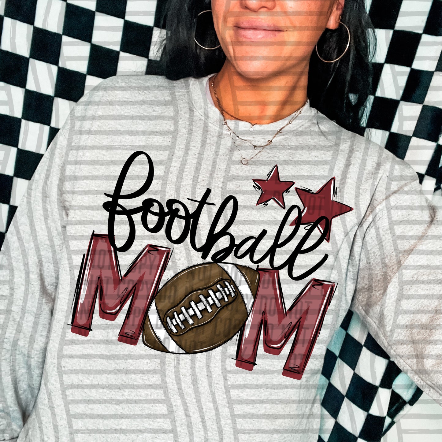 Football Mom - Color Dropdown Digital Download 300DPI PNG FILE