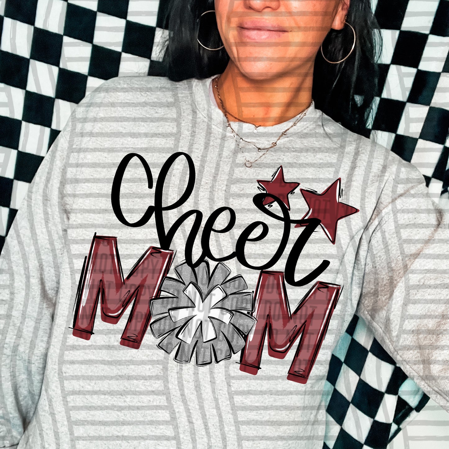 Cheer Mom Silver  - Color Dropdown Digital Download 300DPI PNG FILE