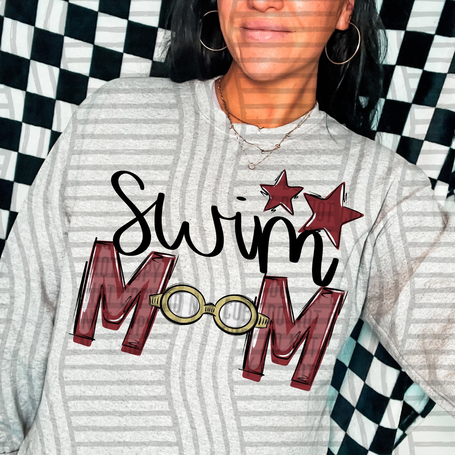 Swim Mom - Color Dropdown Digital Download 300DPI PNG FILE