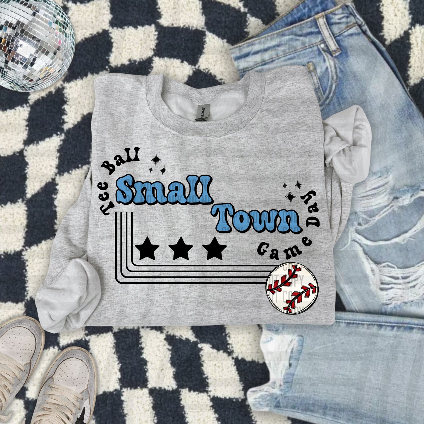 TEE BALL - Small town - Color Dropdown Digital Download 300DPI PNG FILE
