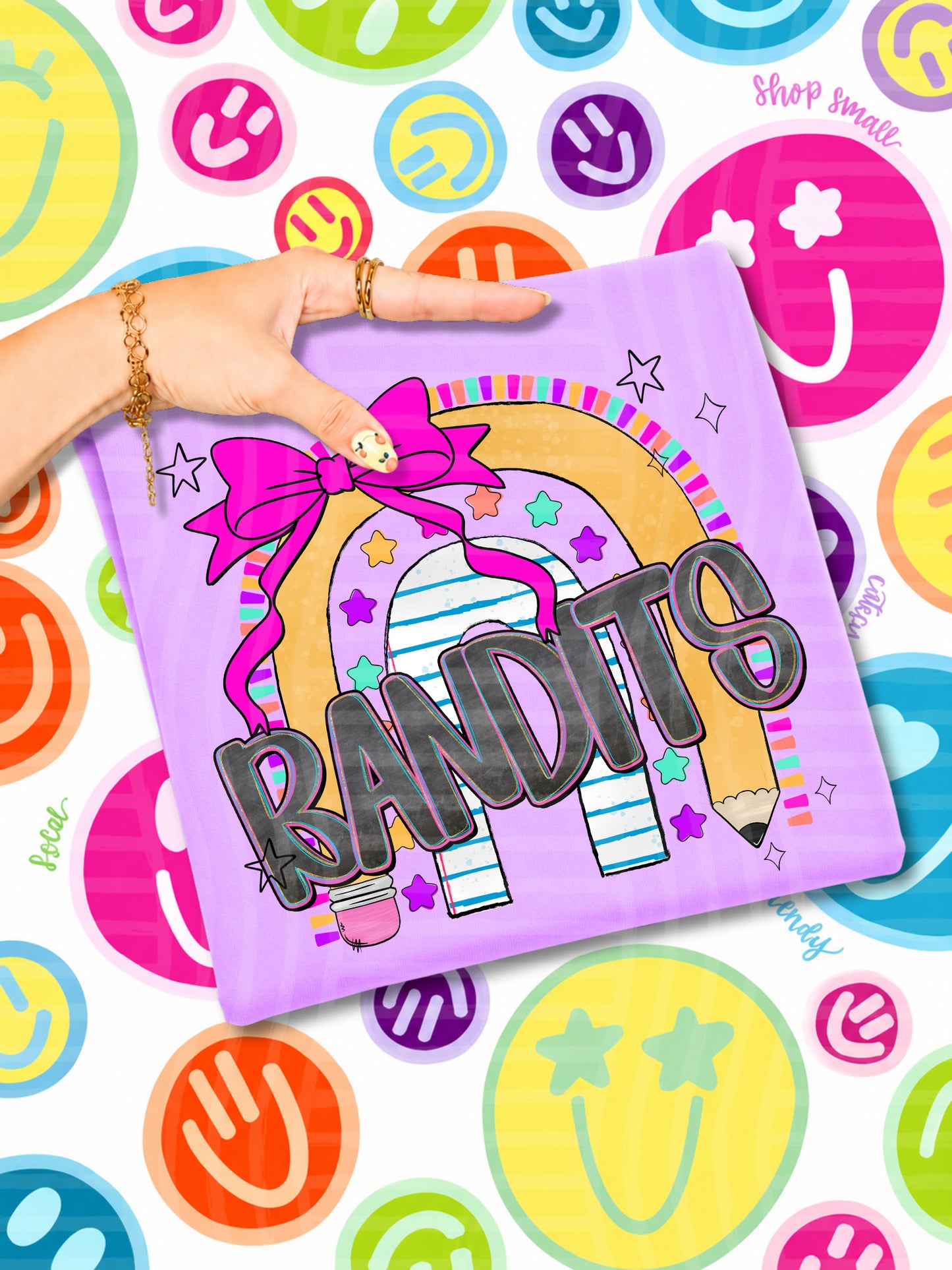 Rainbow Pencil MASCOTS - Custom + DROPDOWN - 300 DPI digital download