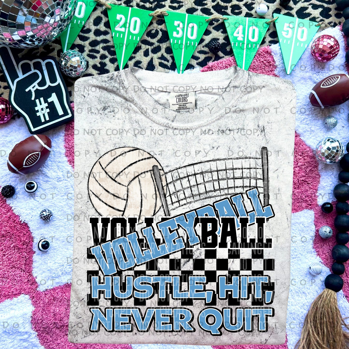 VOLLEYBALL hustle, hit, never quit - Color Dropdown Digital Download 300DPI PNG FILE