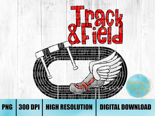 Red Running Track - Digital download 300DPI PNG FILE