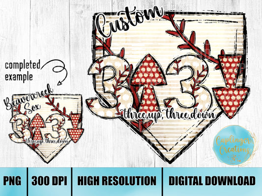 CUSTOM 3 up 3 down - Digital download 300DPI PNG FILE