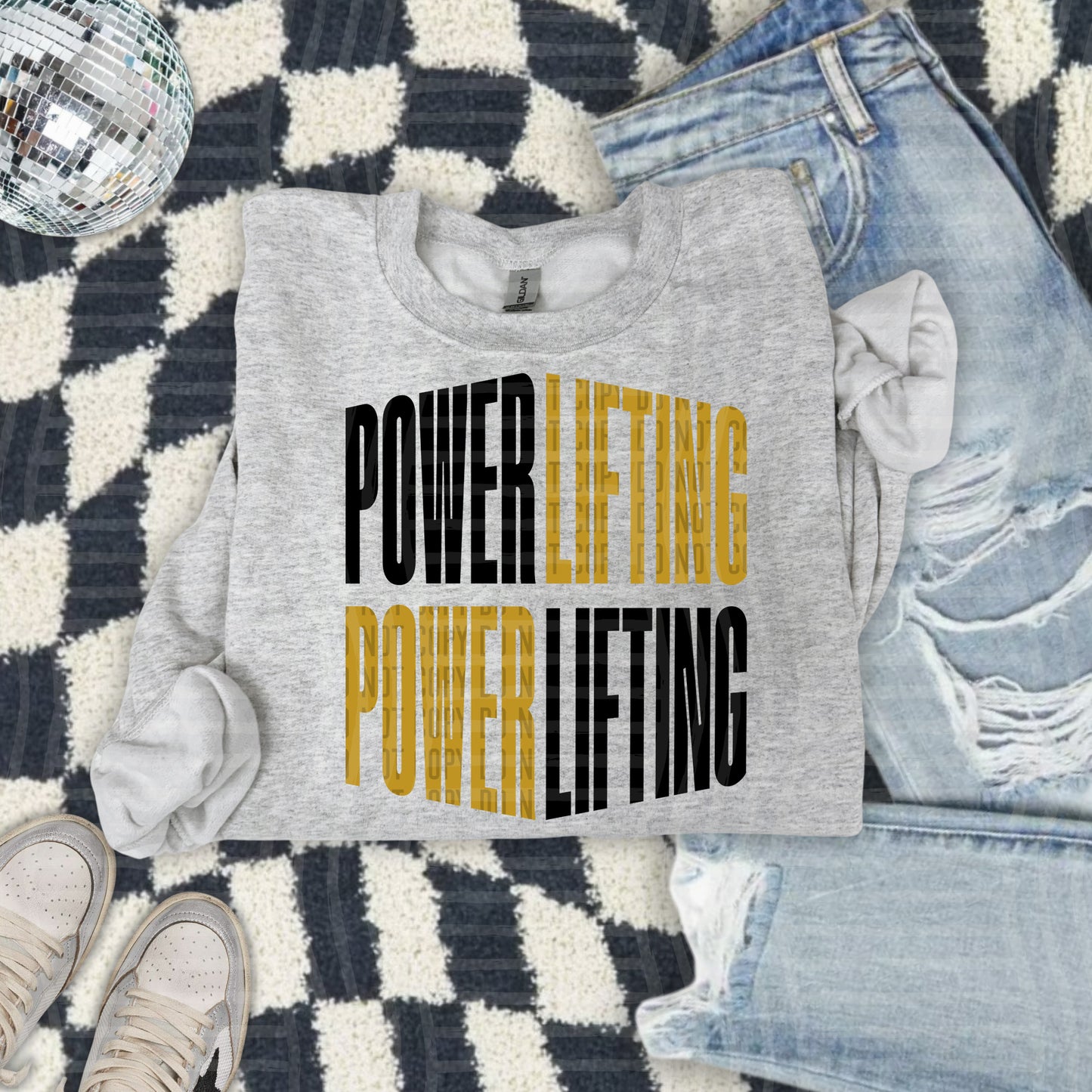 POWERLIFTING word art - Color Dropdown Digital Download 300DPI PNG FILE