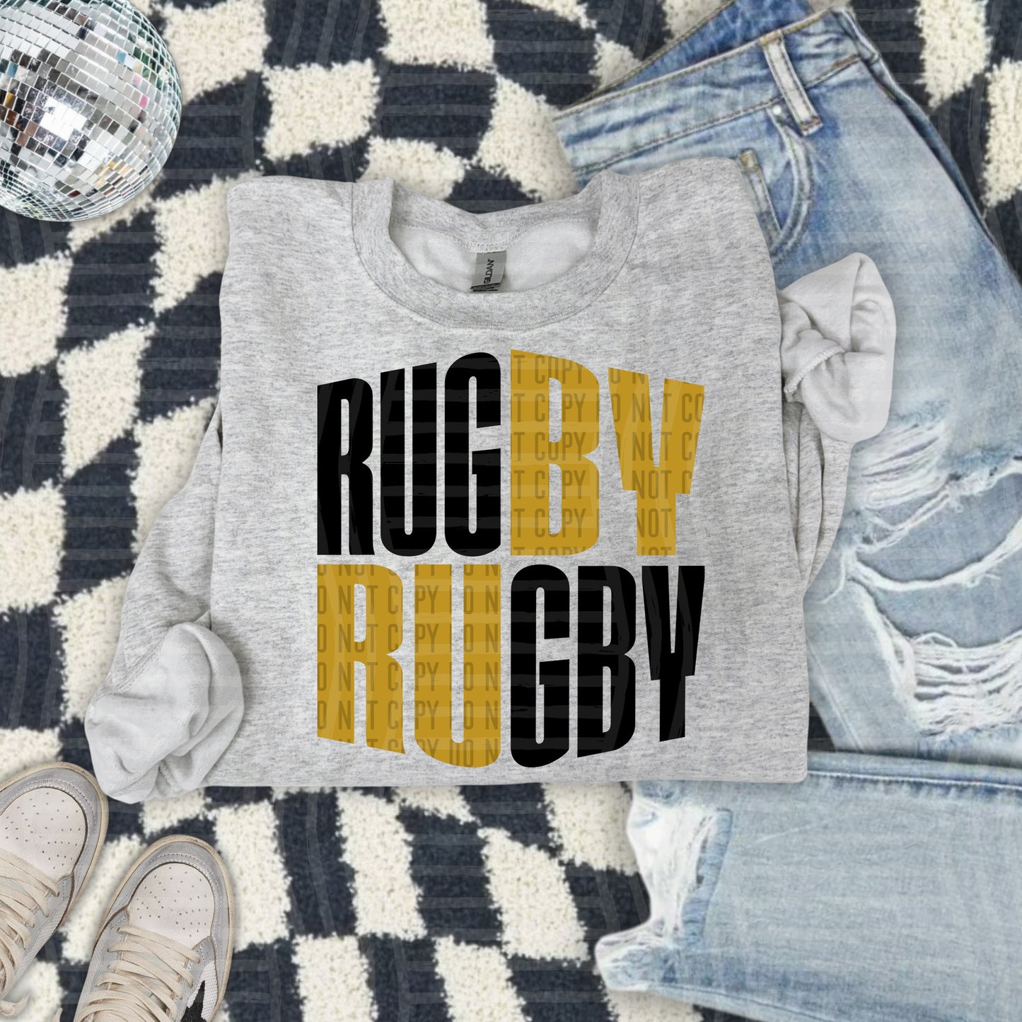 RUGBY word art - Color Dropdown Digital Download 300DPI PNG FILE