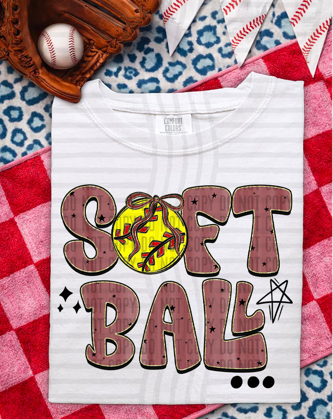 Softball Retro - Color Dropdown Digital Download 300DPI PNG FILE