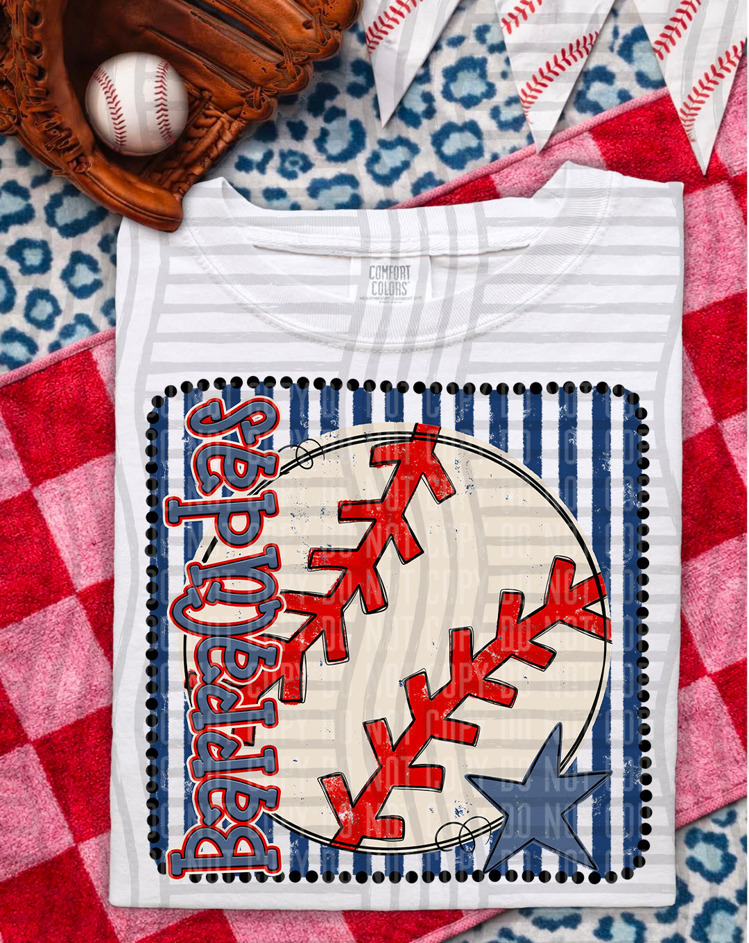 Baseball RWB Framed -  Custom + DROPDOWN - 300 DPI digital download