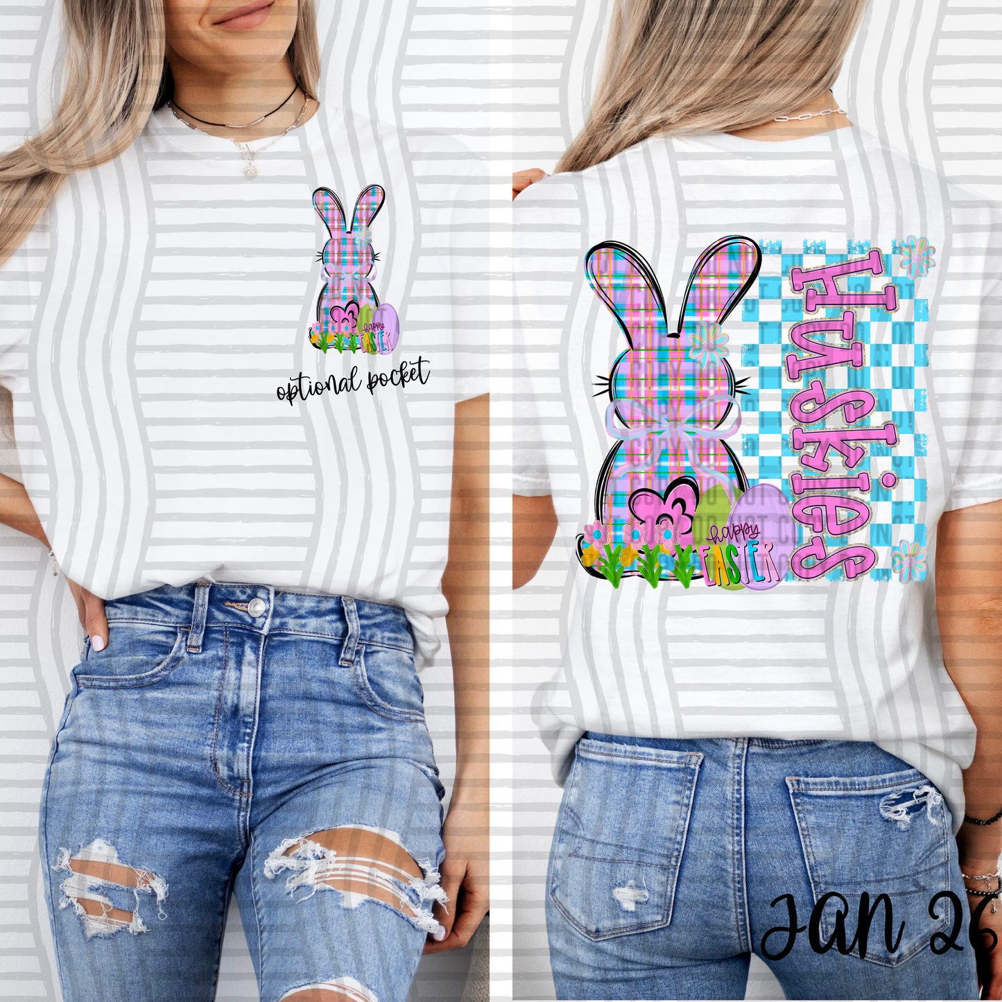 Easter Bunny Mascots-  Custom + DROPDOWN - 300 DPI digital download