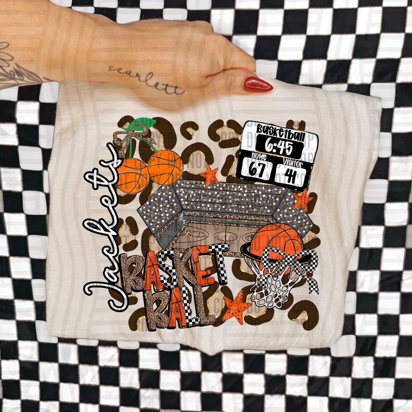 Basketball Leop - Custom + Dropdown  - 300 dpi Digital Download