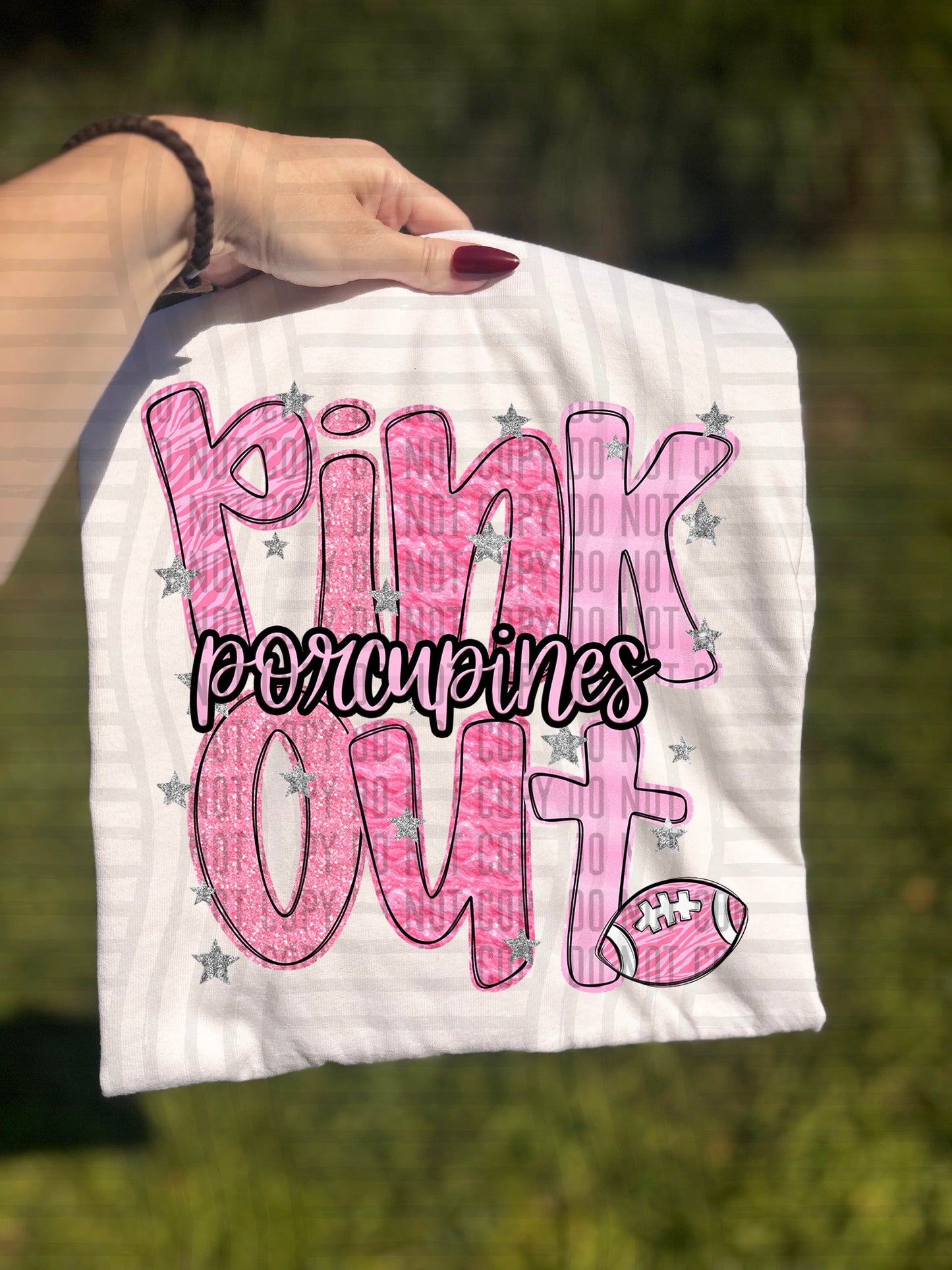 PINK OUT Football + CUSTOM - Dropdown - Digital Download 300DPI PNG FILE